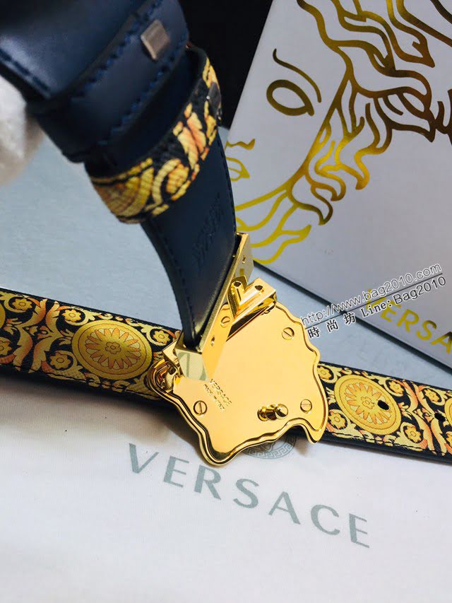 VERSVE男士皮帶 範思哲高端3D美杜莎腰帶扣雙面用皮帶  jjp1159